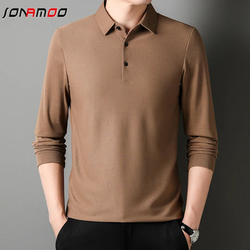 Men's Business Casual Polo Long Sleeve