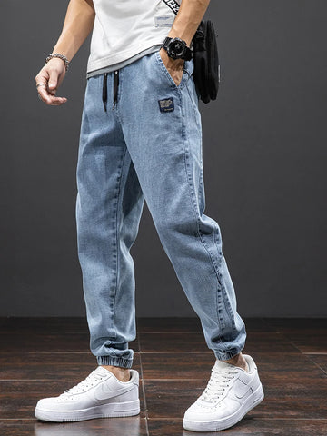 Spring Summer Black Blue Cargo Jeans