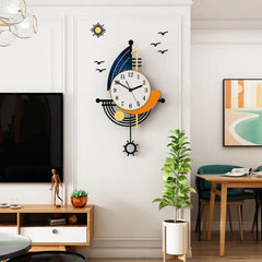 Decorative Wall Clock Navigation Sailboat