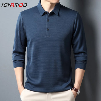 Men's Business Casual Polo Long Sleeve